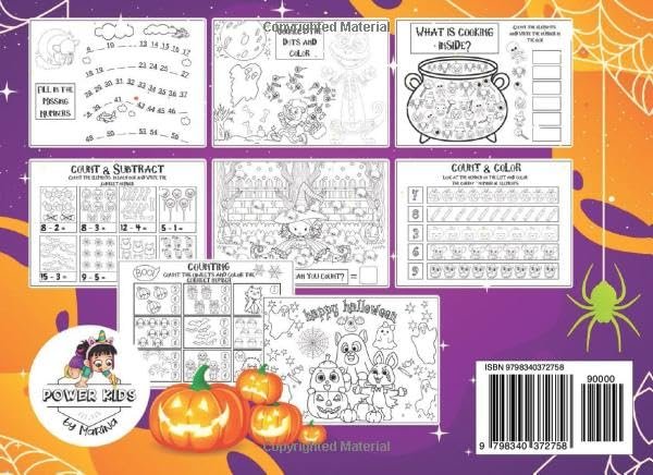 Spooky Halloween Counting Fun - Halloween Activity and Coloring Book for Pre-K Kids Back